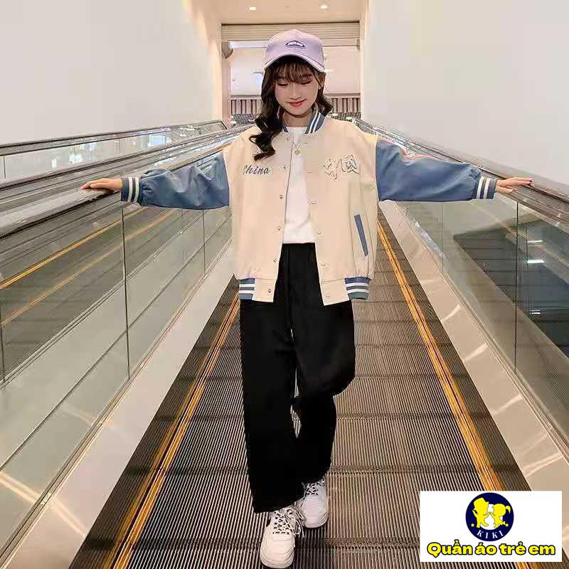 ~ Áo Khoác Bóng Chày Phong Cách Hàn Quốc Mới 2023 Cho Bé Gái