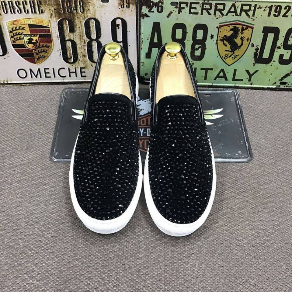 Giày Lười Đính Đá Thoáng Khí Phong Cách Thời Trang Hàn Quốc