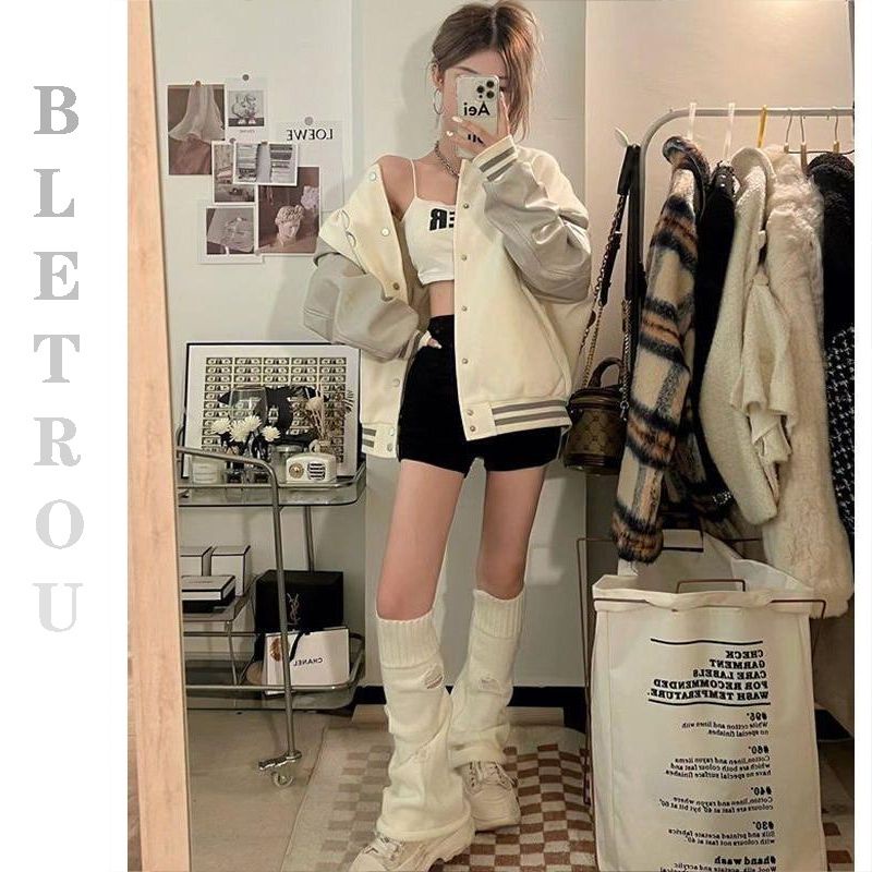 Bltrou Áo Khoác Bóng Chày Dáng Rộng Thêu Họa Tiết Thời Trang Dành Cho Nam Và Nữ