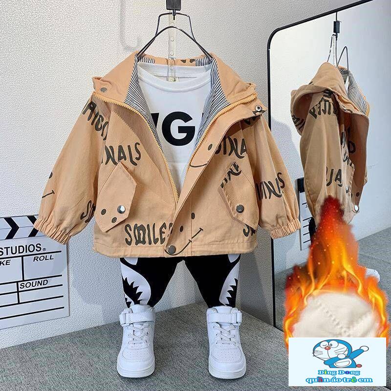 Áo Khoác cotton Có Mũ Trùm Phong Cách Hàn Quốc Thời Trang Xuân Thu Mới Cho Bé Trai