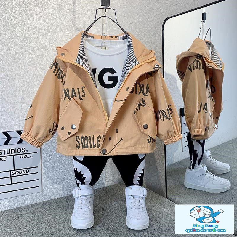 Áo Khoác cotton Có Mũ Trùm Phong Cách Hàn Quốc Thời Trang Xuân Thu Mới Cho Bé Trai