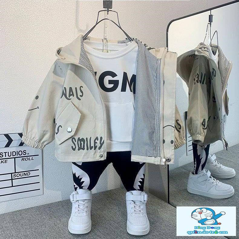 Áo Khoác cotton Có Mũ Trùm Phong Cách Hàn Quốc Thời Trang Xuân Thu Mới Cho Bé Trai