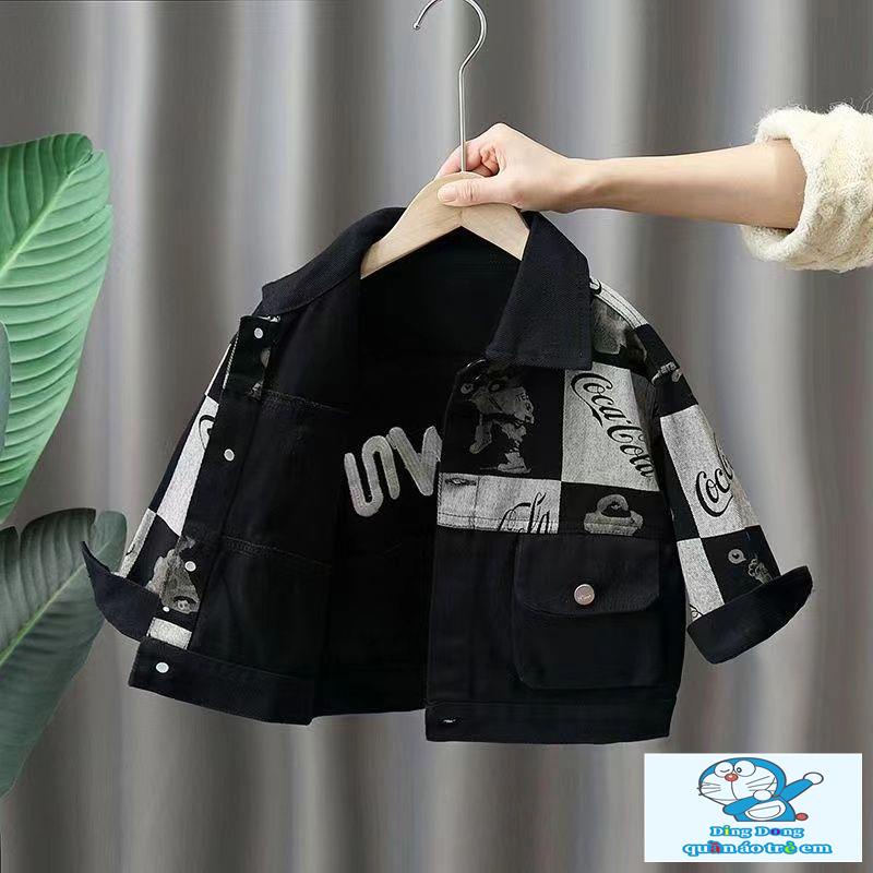 Áo Khoác denim Phong Cách Mới Thời Trang Xuân Thu Cho Bé Trai