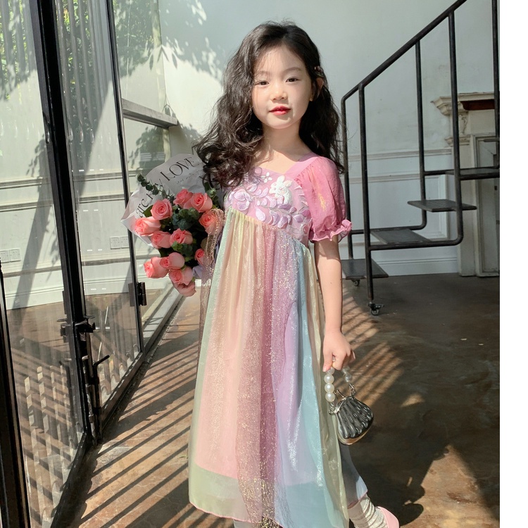 Đầm Công Chúa Mỏng Phong Cách retro Đặc Biệt Kiểu Mới 2023 Cho Bé Gái  ~ Cô Gái hanfu 2023