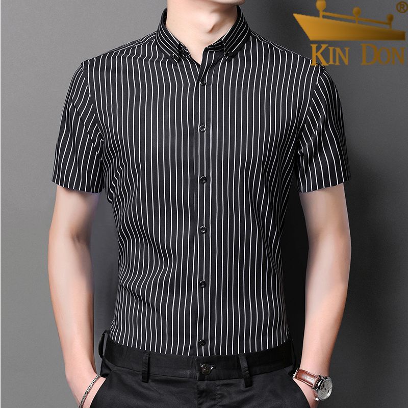 Áo Sơ Mi Tay Ngắn Phong Cách Doanh Nhân Thời Trang Mùa Hè Kiểu Mới Cho Nam Giới Có size Lớn