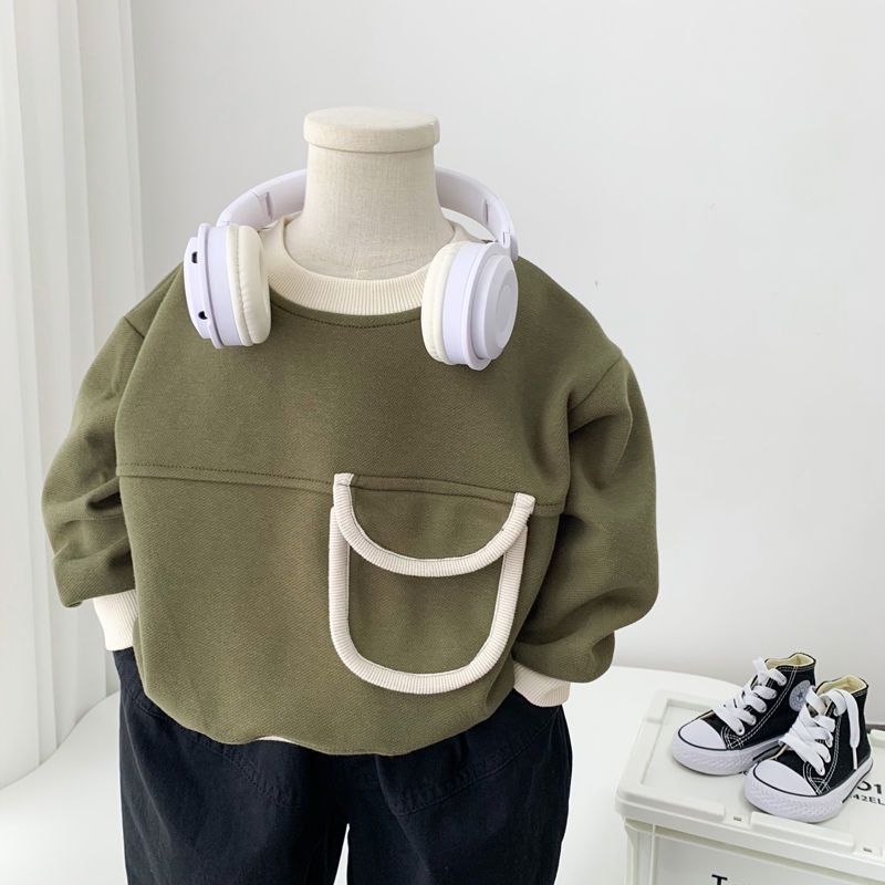 ~ Áo sweatshirt Thời Trang Mới 2023 Phong Cách Mới Dễ Phối Đồ Cho Bé Trai