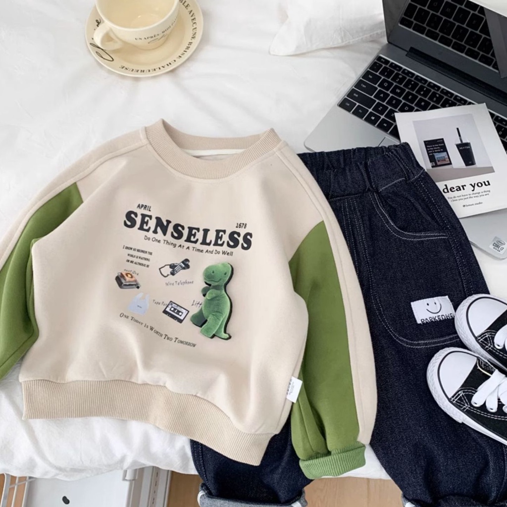 ~ Áo sweatshirt Thời Trang Mới 2023 Phong Cách Mới Dễ Phối Đồ Cho Bé Trai