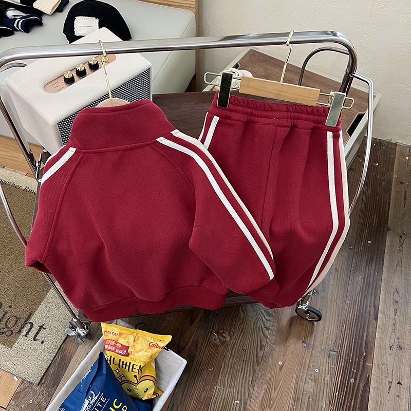 Áo Khoác cardigan Cổ Đứng Kèm Quần Dài Thời Trang Mùa Thu Cho Bé Trai