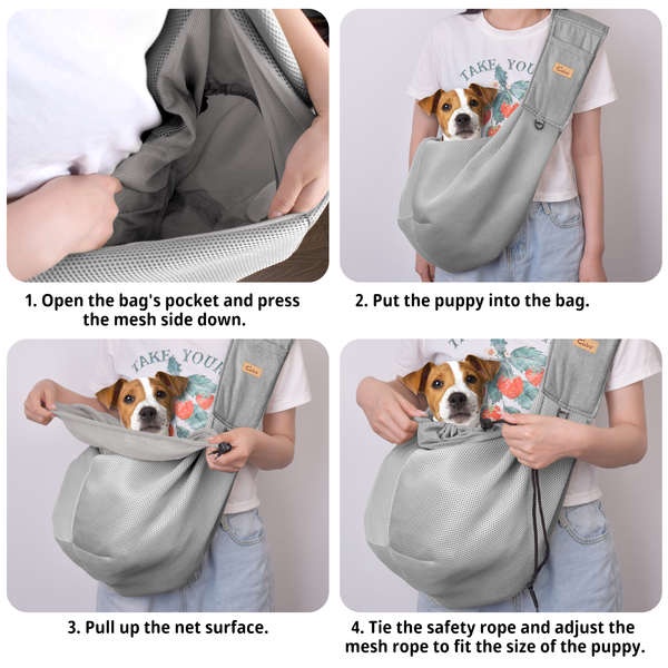 Túi Đeo Chéo Dạng Lưới Thoáng Khí Dành Cho Thú Cưng