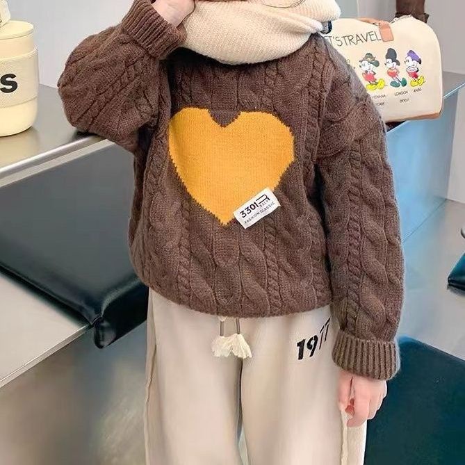 Áo sweater Dệt Kim Tay Dài Phong Cách Hàn Quốc Thời Trang Xuân Thu Xinh Xắn Cho Bé Gái