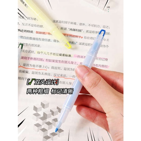 Bộ Bút Đánh Dấu Hai Đầu Màu Sắc Sáng Bóng Cho Học Sinh