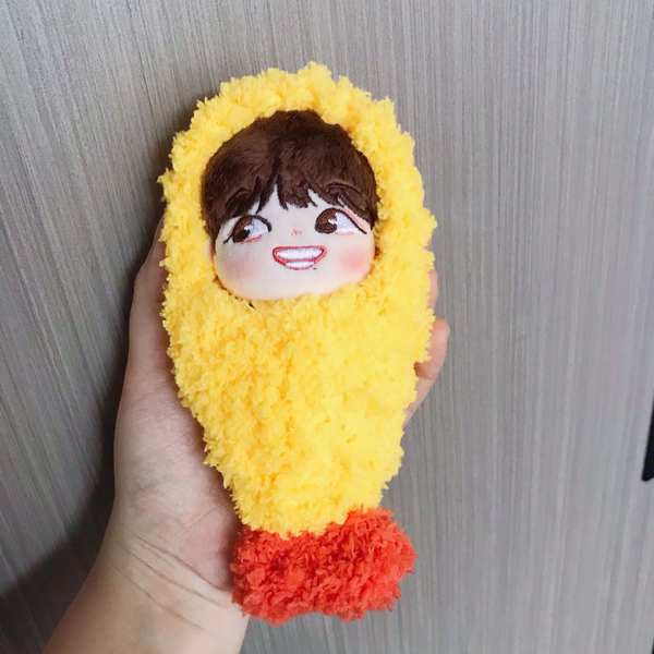 Túi Ngủ cotton Dệt Tay Thủ Công Hình Tôm Chiên / Tôm Dễ Thương Cho Búp Bê 10cm 20cm