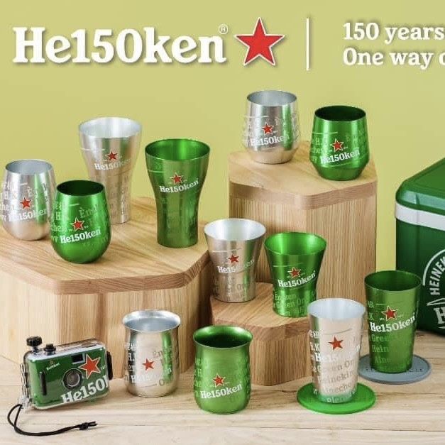 Cốc Uống Nước Bằng Kim Loại Nhôm Kỷ Niệm 150 Năm Heineken Heineken Heineken