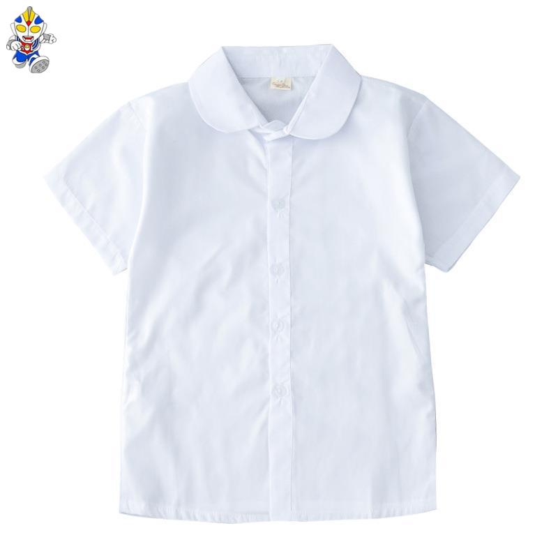 Áo Sơ Mi Tay Ngắn Màu Trắng Thời Trang Mùa Hè 2021 Cho Bé Trai / Gái