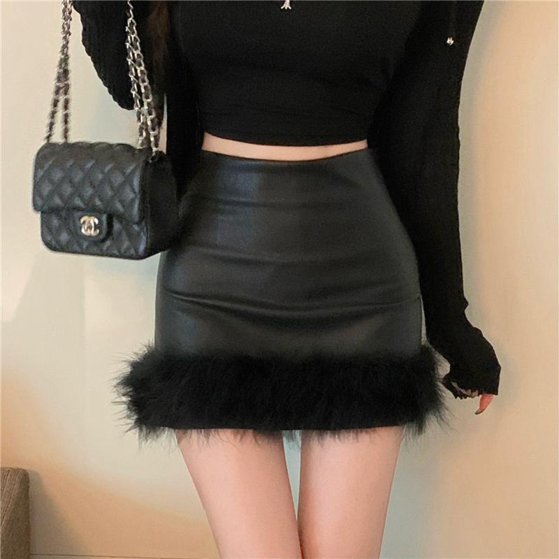 Chân Váy Da Ngắn Lưng Cao Thời Trang Mùa Thu Hàn Quốc 2023 Cho Nữ