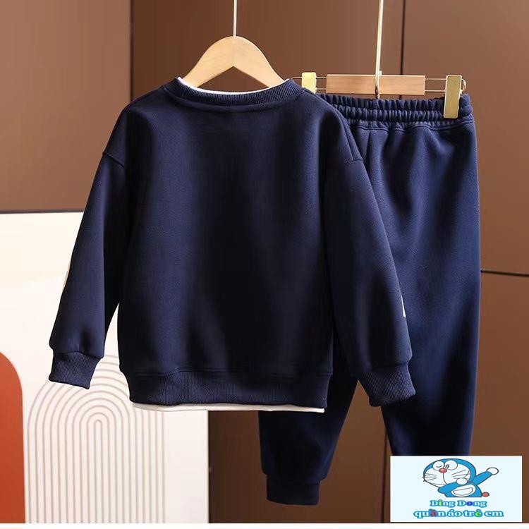 Bộ Đồ Thời Trang Mùa Thu Hai Món Áo Sweater Dáng Rộng Phong Cách Mới Cho Bé Trai