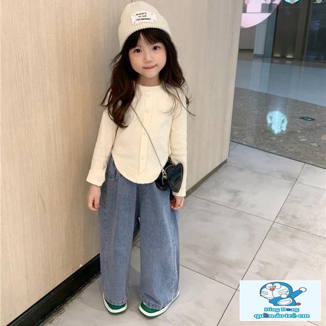 Áo Thun Tay Dài Cổ Tròn Phong Cách Thời Trang Hàn Quốc Cho Bé Gái