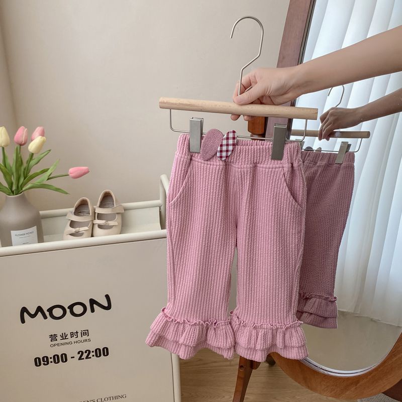 Quần Legging cotton Họa Tiết Kẻ Sọc Hợp Thời Trang Thu Đông Cho Bé Gái