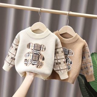Áo sweater Lông Cừu Lông Chồn Thời Trang Thu Đông Dành Cho Bé Trai