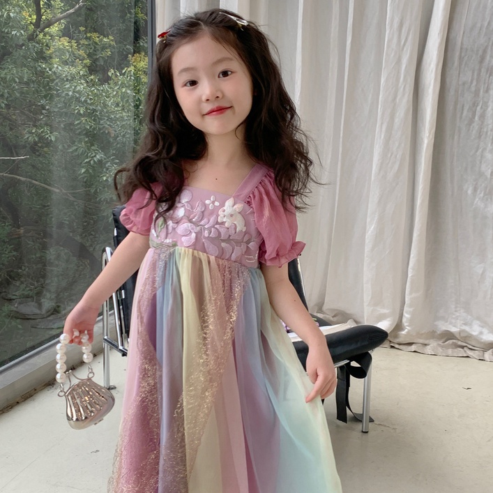 Đầm Công Chúa Mỏng Phong Cách retro Đặc Biệt Kiểu Mới 2023 Cho Bé Gái  ~ Cô Gái hanfu 2023