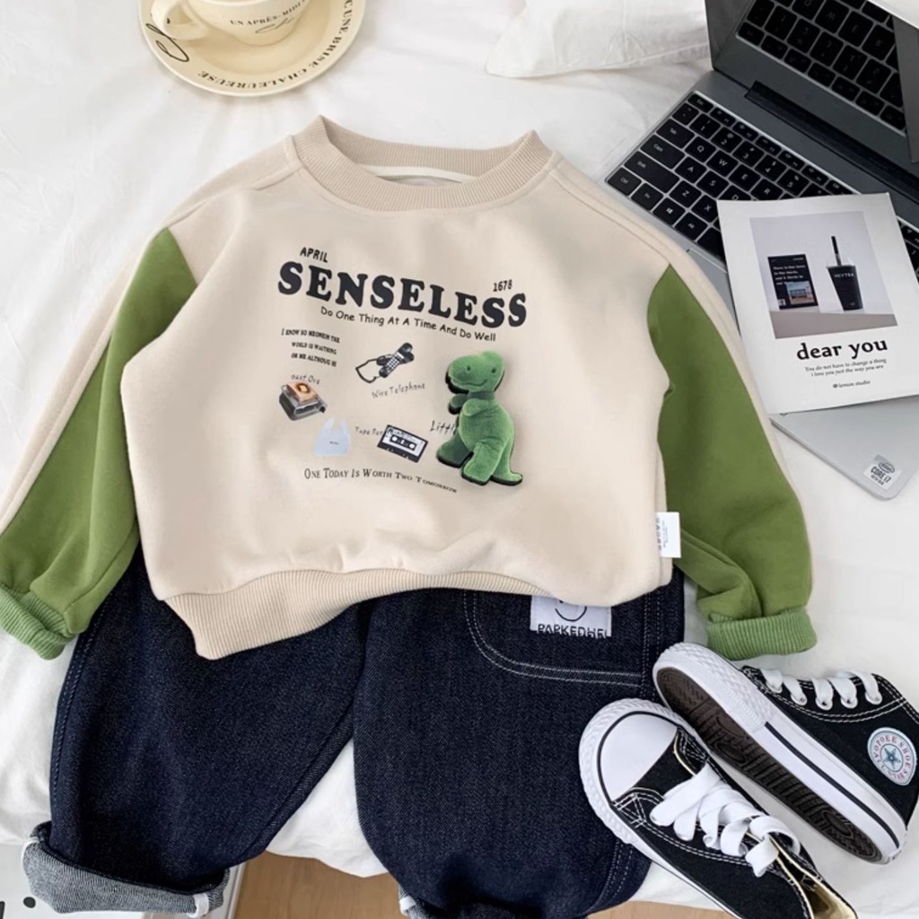 ~ Áo sweatshirt Thời Trang Mới 2023 Phong Cách Mới Dễ Phối Đồ Cho Bé Trai