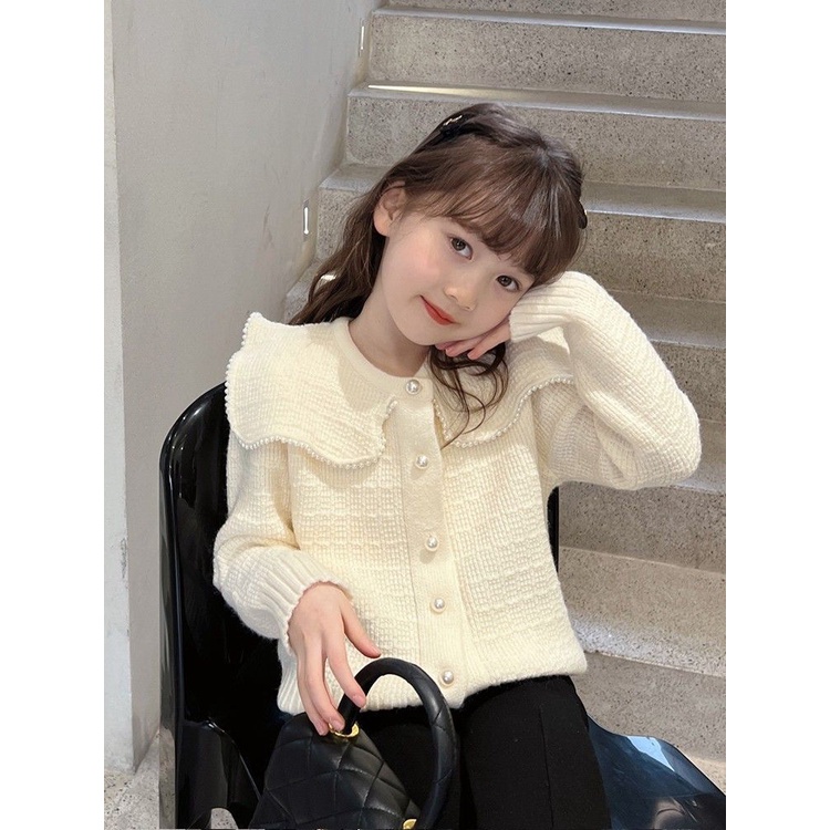 Áo Khoác cardigan Dệt Kim Dáng Vừa Thời Trang Mùa Xuân 2023 Mới Cho Bé Gái