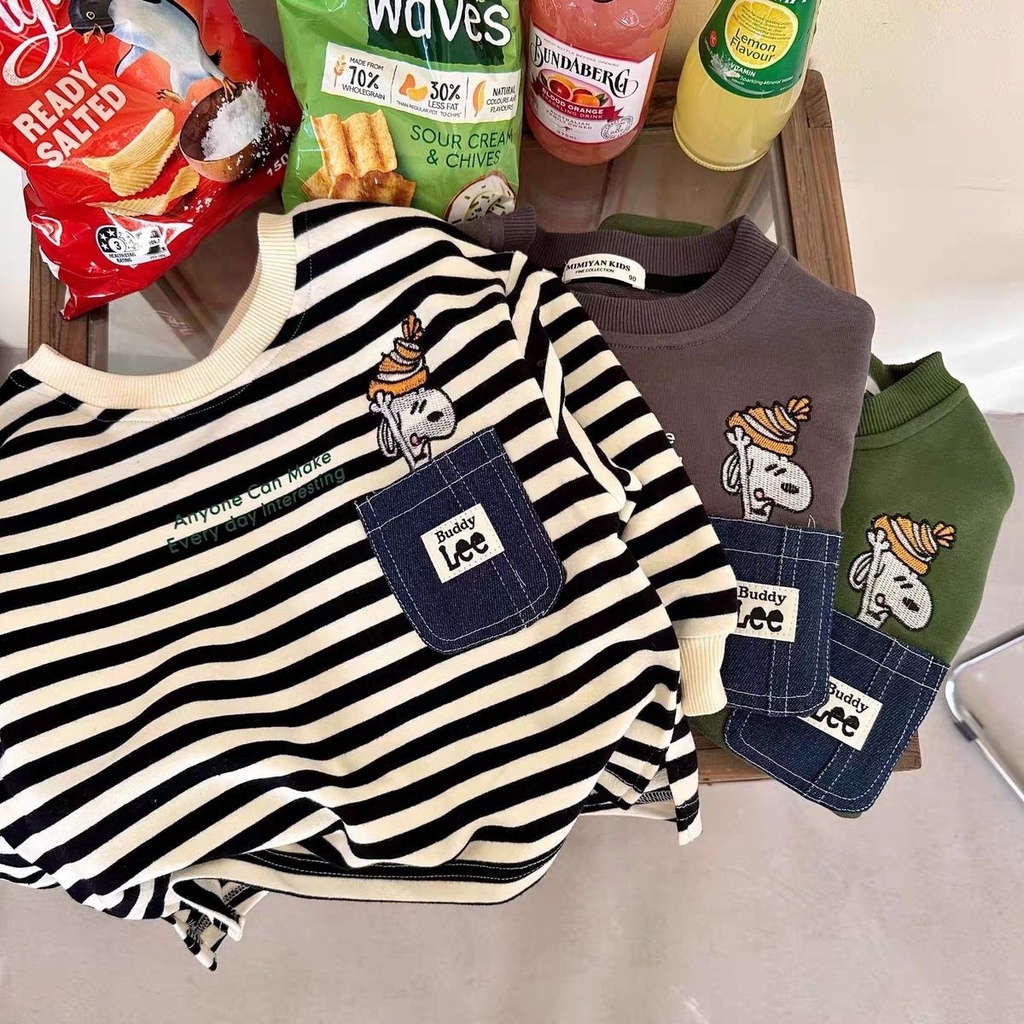 Áo Sweater Tay Dài Phong Cách Hàn Quốc Thời Trang Xuân Thu Cho Bé Trai