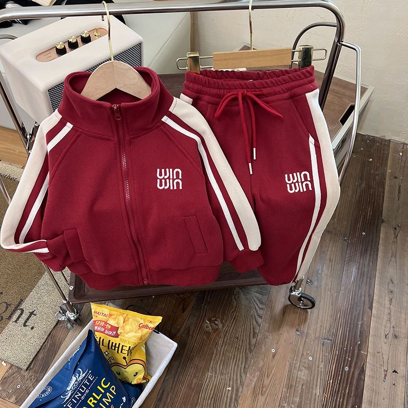 Áo Khoác cardigan Cổ Đứng Kèm Quần Dài Thời Trang Mùa Thu Cho Bé Trai