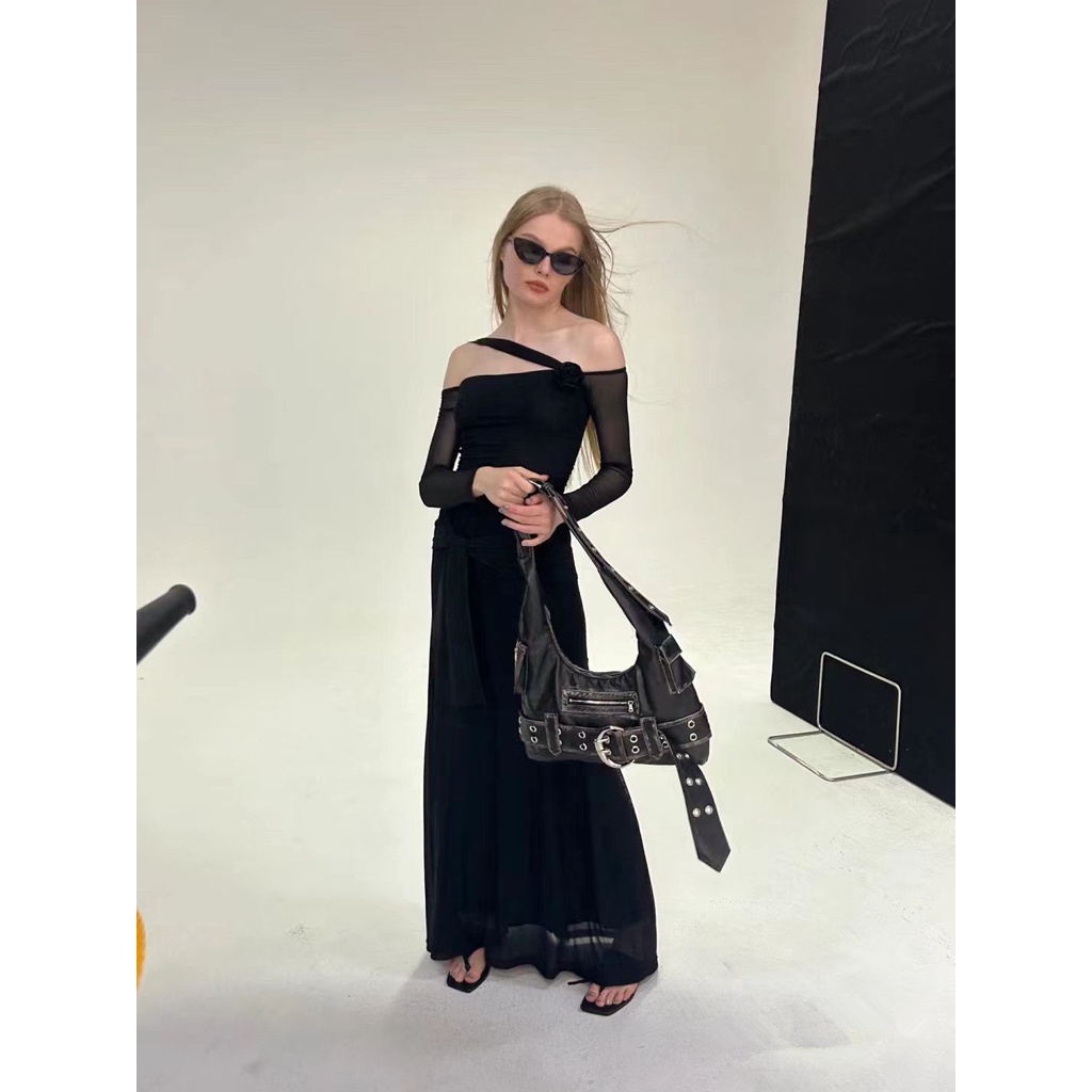 Túi denim Đeo Một Bên Vai Sức Chứa Lớn Phong Cách Âu Mỹ Cổ Điển Thời Trang Thường Ngày Cho Nữ one