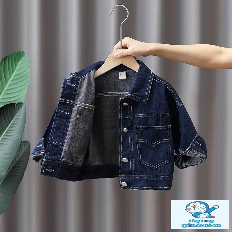 Áo Khoác denim Hàn Quốc Thời Trang Mùa Thu Kiểu Mới Cho Bé Trai
