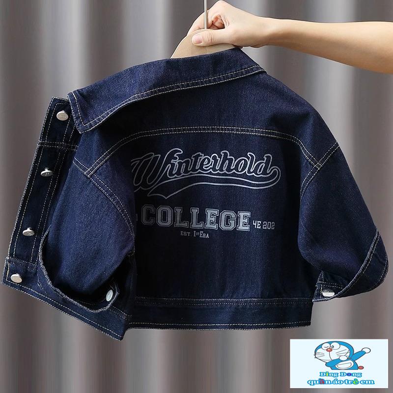 Áo Khoác denim Hàn Quốc Thời Trang Mùa Thu Kiểu Mới Cho Bé Trai