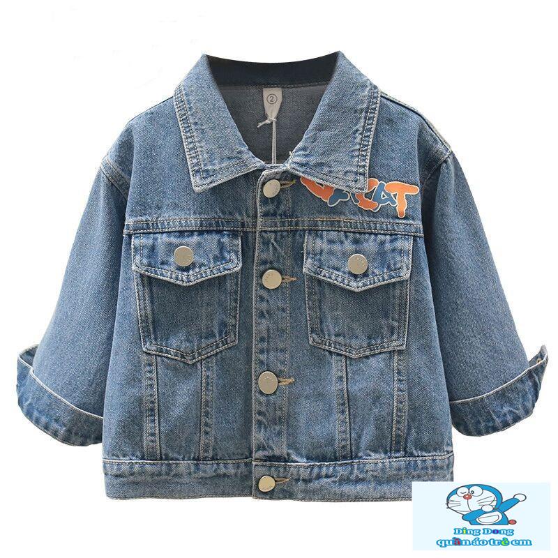 Áo Khoác denim Phong Cách Thời Trang Xuân Thu Mới Cho Bé Trai Và Gái