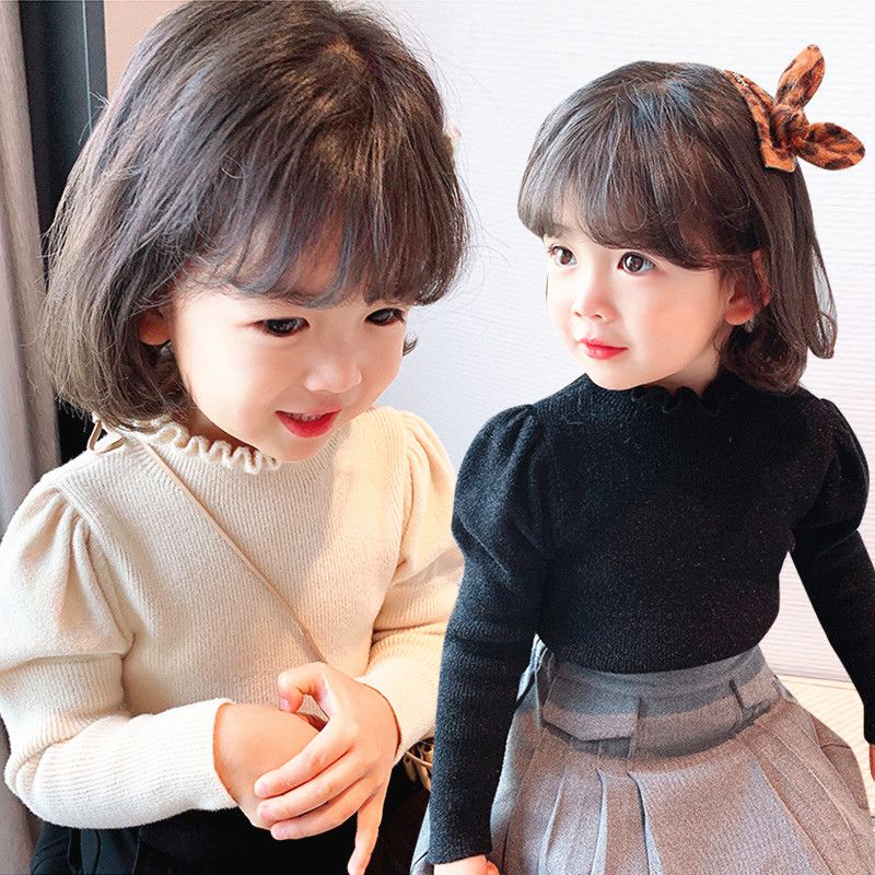 Áo Len Tay Phồng Phong Cách Mới Thời Trang Xuân Thu Cho Bé Gái