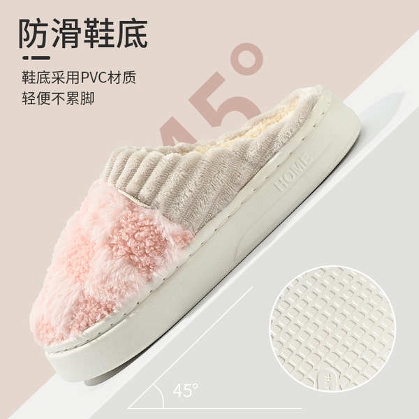 Dép cotton Đi Trong Nhà Đế Mềm Dày Chống Trượt Thời Trang Mùa Đông 2023 Cho Cặp Đôi