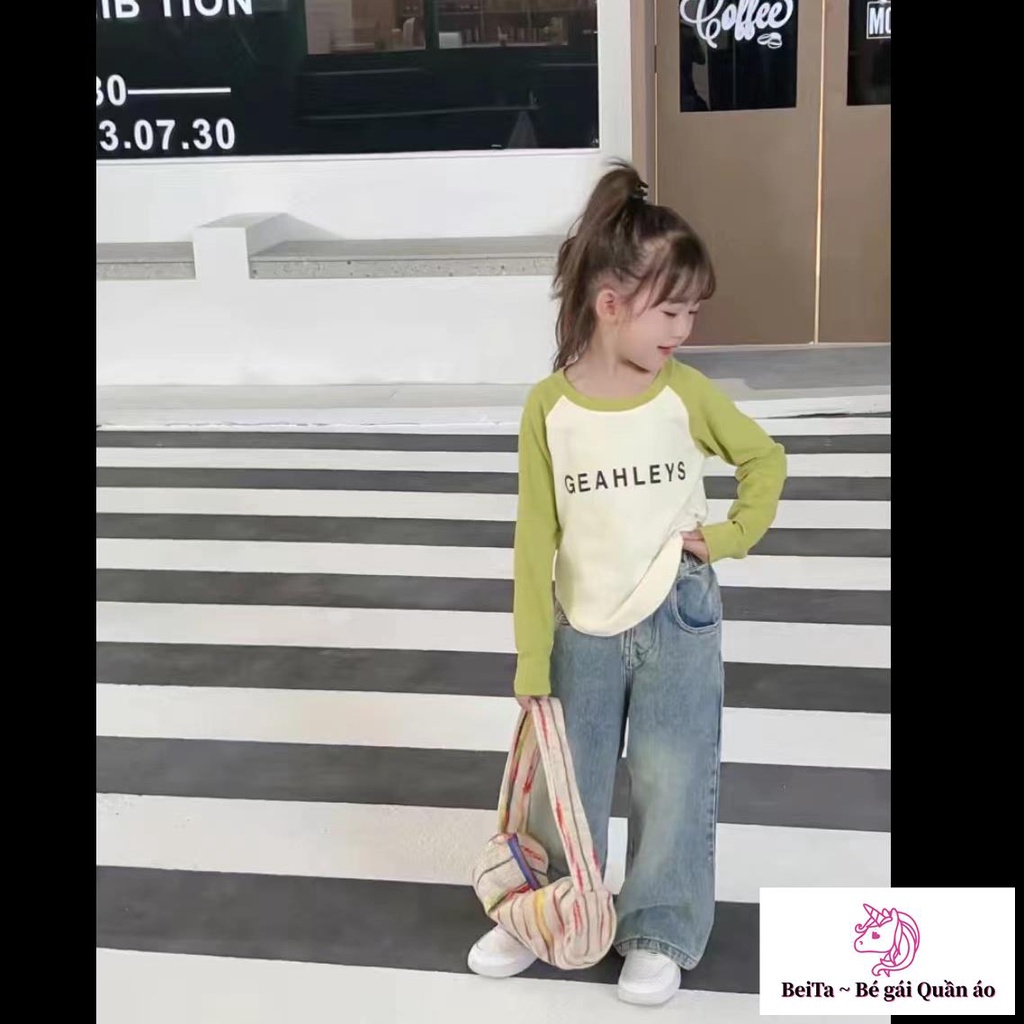 Áo Thun Tay Dài Thời Trang Mùa Thu Phong Cách Mới Cho Bé Gái