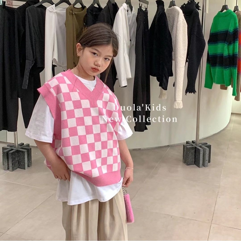 Áo Khoác sweater Dệt Kim Không Tay Dáng Rộng Phong Cách Hàn Quốc Thời Trang Xuân Hè 2022 Mới Dành Cho Bé Gái