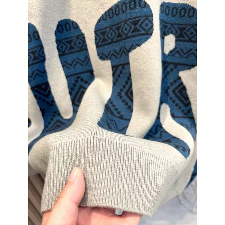 Áo sweater Len Dày Cổ Tròn Dáng Rộng Thời Trang Thu Đông 2023 Phong Cách Mới Cho Nam