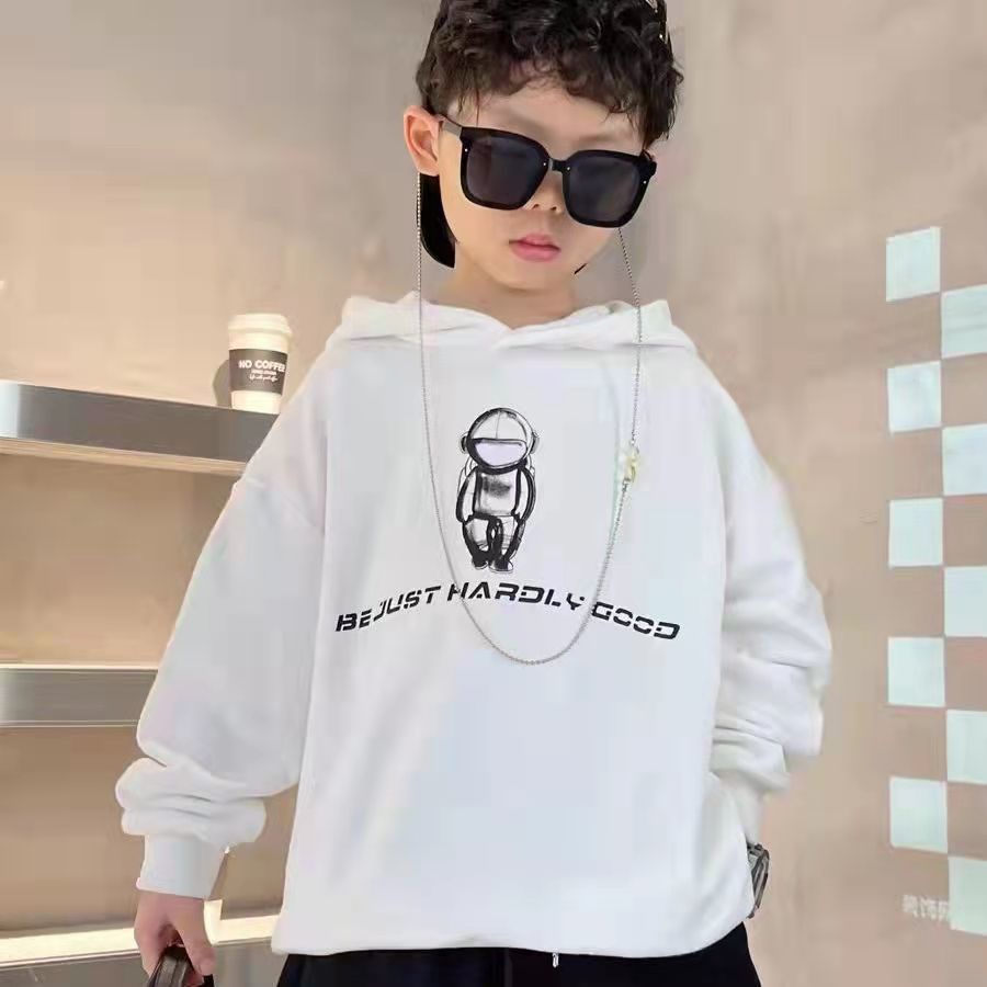 Hàng Có Sẵn ~  Áo sweatshirt Dày Có Mũ Trùm Phong Cách Hàn Quốc Thời Trang Mùa Thu Cỡ Vừa Và Lớn Cho Bé Trai