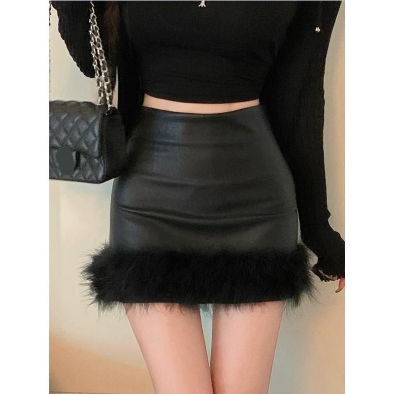 Chân Váy Da Ngắn Lưng Cao Thời Trang Mùa Thu Hàn Quốc 2023 Cho Nữ