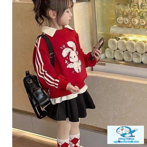 ~ Áo sweatshirt Cổ Thỏ Phong Cách Mới Hợp Thời Trang Xuân Thu Cho Bé Gái