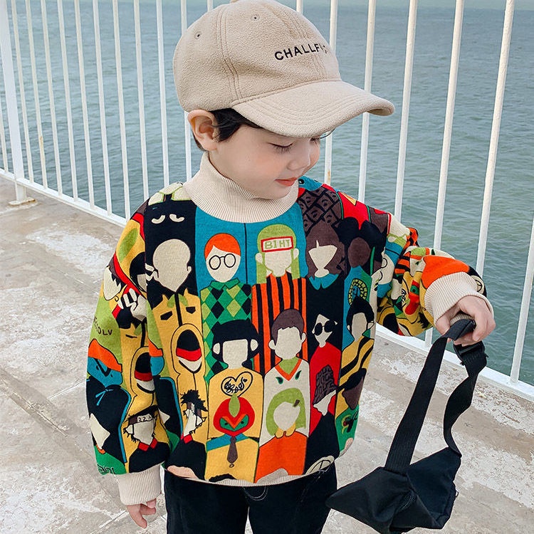 ~ Áo sweatshirt Thời Trang Mới 2023 Phong Cách Mới Dễ Phối Đồ Cho Bé Trai