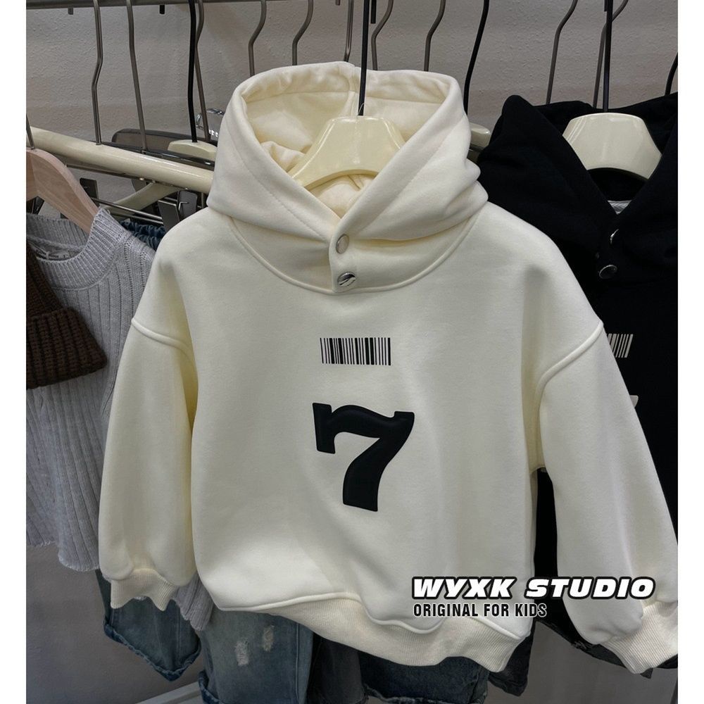 Áo sweatshirt Có Mũ Lót Lông Cừu Ba Chiều In Họa Tiết Phong Cách Mới Dành Cho Bé Trai
