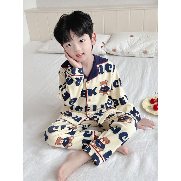 Bộ Đồ Ngủ Tay Dài In Hoạt Hình Dành Cho Bé Trai