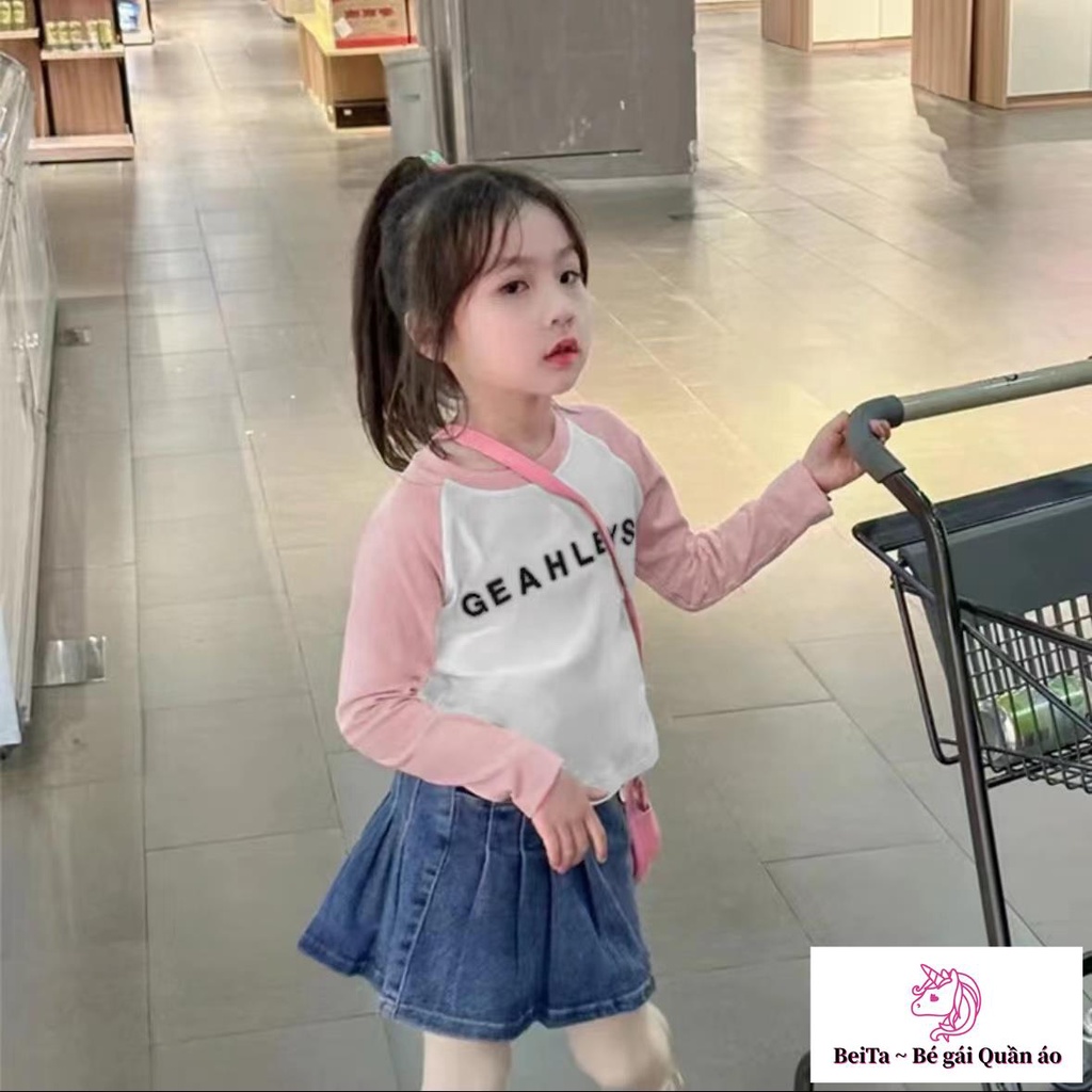 Áo Thun Tay Dài Thời Trang Mùa Thu Phong Cách Mới Cho Bé Gái