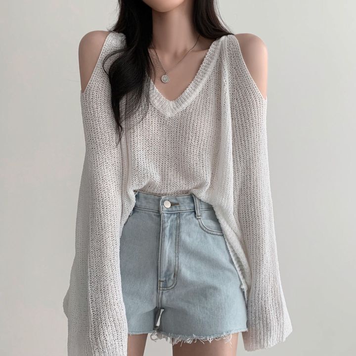 Áo sweater Ngọt Ngào hot Girl
Áo Dệt Kim Nữ Dài Tay Cổ Chữ v Thời Trang Mới