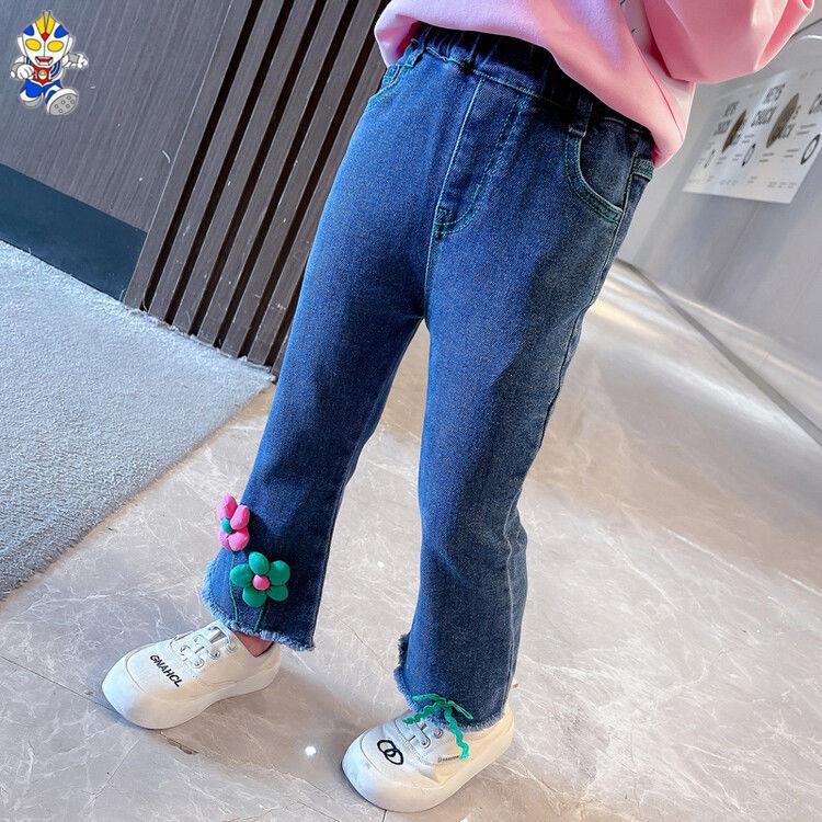 Quần jeans Ống Loe Phong Cách Thời Trang Xuân Thu Mới 2023 Dành Cho Bé Gái