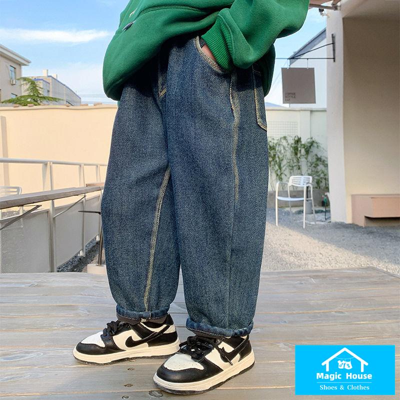 Quần Jean Lót Lông Cừu Dày Dặn Phong Cách Thu Đông Mới Cho Bé Trai  ~ Quần Jean Lót Lông Cừu Phong Cách Mới