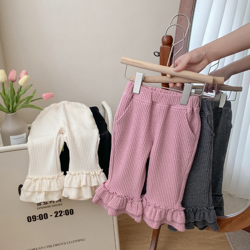 Quần Legging cotton Họa Tiết Kẻ Sọc Hợp Thời Trang Thu Đông Cho Bé Gái