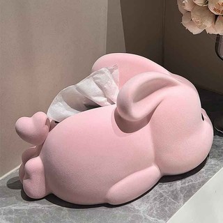 Hộp đựng khăn giấy bằng gốm hình thỏ dễ thương