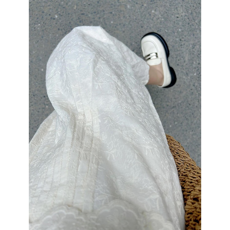 23 Bộ Áo Sơ Mi Tay Dài + Chân Váy Ren Lưng Cao Thêu Họa Tiết Phong Cách Pháp Cổ Điển Thời Trang Cho Nữ